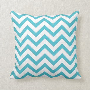 Coussin Chevron bleu et blanc
