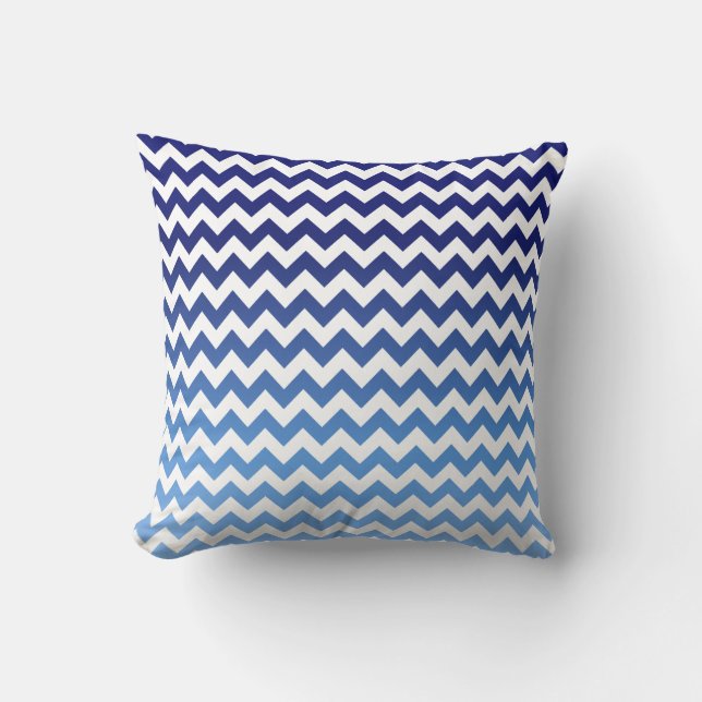 Coussin Chevron bleu Ombre (Recto)