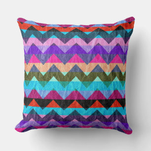 Coussin Chevron couleur cuir Vintage #2