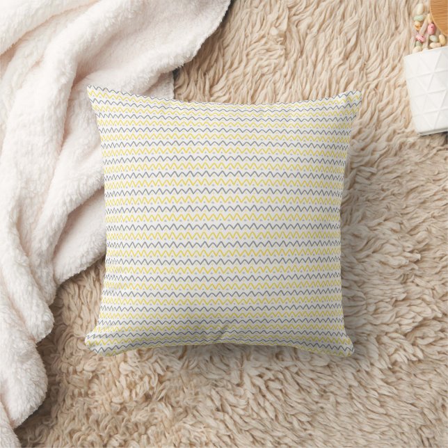 Coussin Chevron Motif Jaune et Gris Jeu d'oreiller (Couverture)