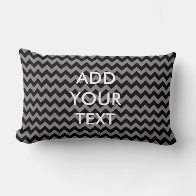 Coussin Chevron noir et gris personnalisé (Recto)