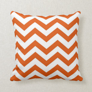 Coussin Chevron orange et blanc