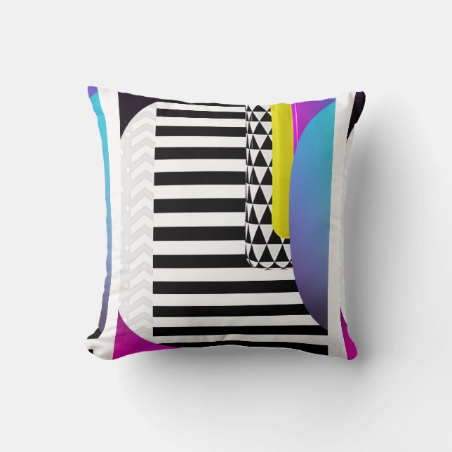 Coussin Chevron Rayures Triangles (Recto)