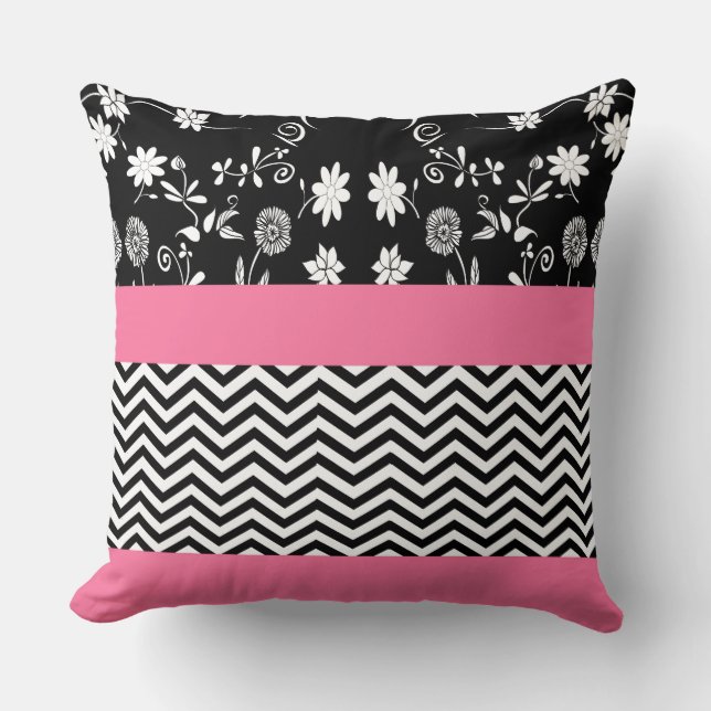 Coussin chevron rose (Recto)