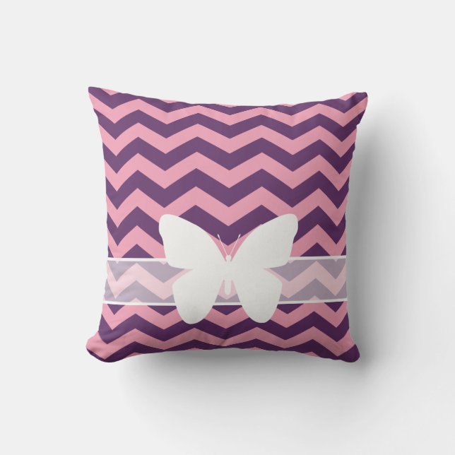 Coussin Chevrons d'orchidée congelés à la glycine avec pap (Recto)