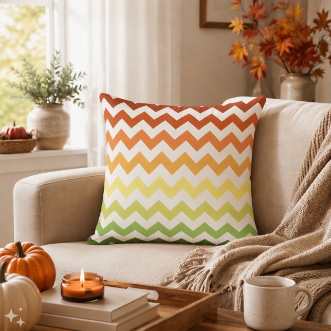 Coussin Chevrons Moderne Automne (Créateur téléchargé)