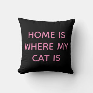 Coussin Chez Moi, Mon Chat Est Une Citation Rose Sur Le No
