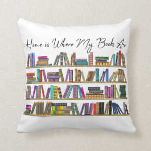 Coussin Chez moi, où sont mes livres