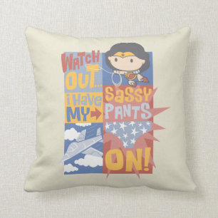 Coussin Chibi Wonder Woman   J'Ai Mes Pantalons Sassy En T
