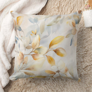 Coussin Chic Aquarelle Jaune Crème Bleu