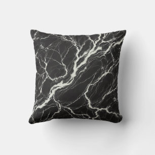 Coussin Chic aspect marbre noir et blanc pour un look glam