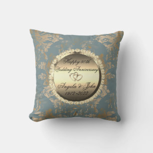 Coussin Chic Damask Or 50e Anniversaire de Mariage