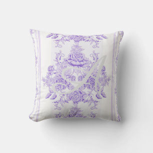 Coussin Chic de Chabby, lavande, toile, motif, floral, Vic