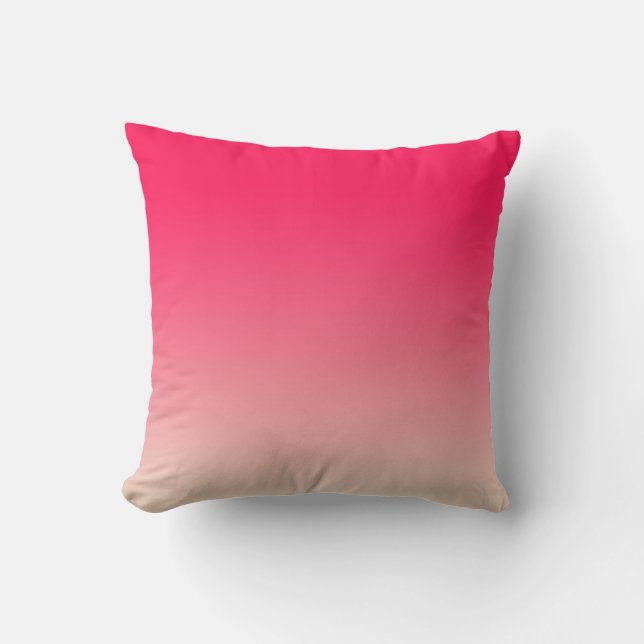 Coussin Chic Diva Rose Hors Blanc Ombre Dip Dye (Recto)