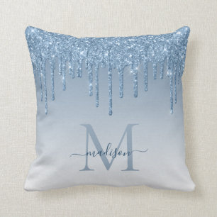Coussin Chic Dusty Bleu Parties scintillant Drivers Glam M