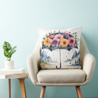Coussin Chic et élégant Parapluie floral Accent décoration