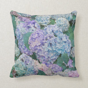 Coussin Chic Floral Blue Purple Hydrangea Motif