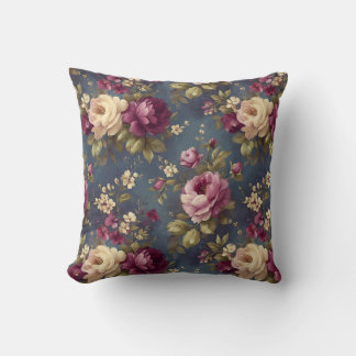 Coussin Chic Floral Romantique Botanique Vintage Élégant