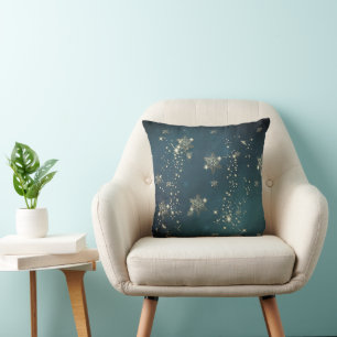 Coussin Chic Gold Snowflakes Green