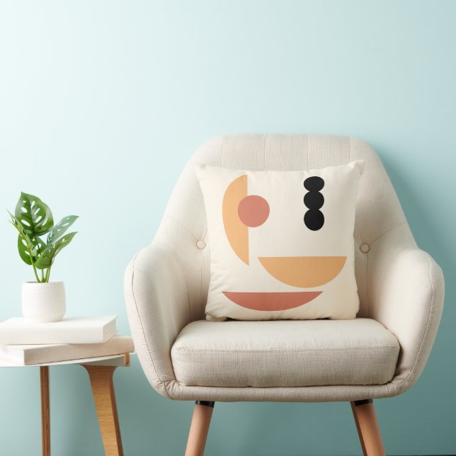 Coussin Chic Hip Abstrait Red Sun Black Moon Fusion Art (Chaise)