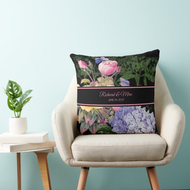 Coussin Chic Hydrangea et Roses Keepsaké Jeu d'oreiller (Chaise)