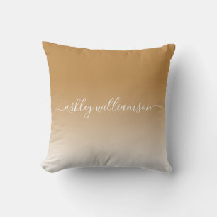Coussin Chic jaune Ombre Effet Monogramme Nom