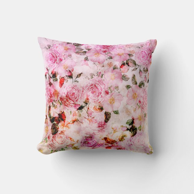 Coussin Chic Joli Push Pink Rose Floral (Recto)