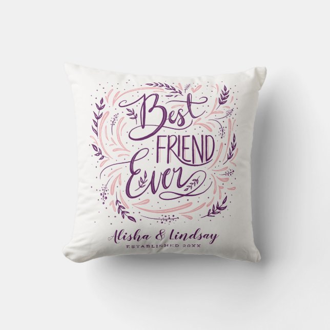 Coussin Chic Lettré À La Main Meilleur Ami Jamais Personna (Recto)