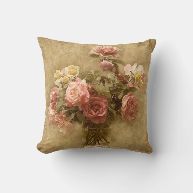 Coussin chic minable de rose (Recto)