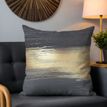 Chic Moderne Gris Or Abstrait Brushstrokies