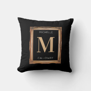 Coussin Chic Monogramme noir et or