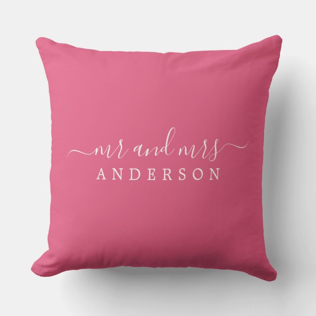 Coussin Chic Newlysée M. Mme Hot Pink Monogram (Recto)