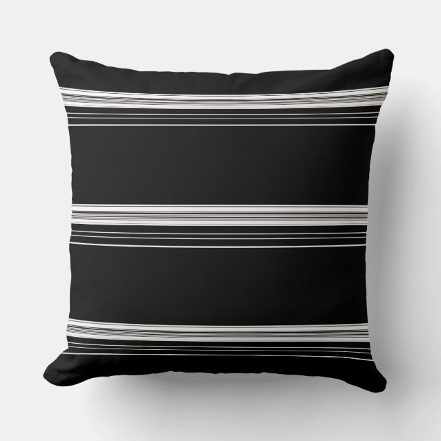 Coussin Chic noir rayé (Recto)
