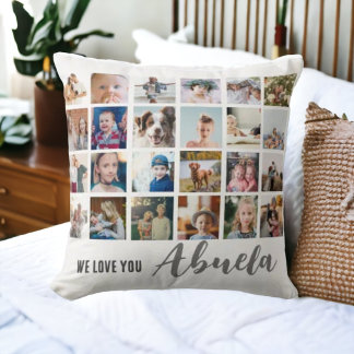Coussin Chic nous vous aimons abuela photo Jeu d'oreiller