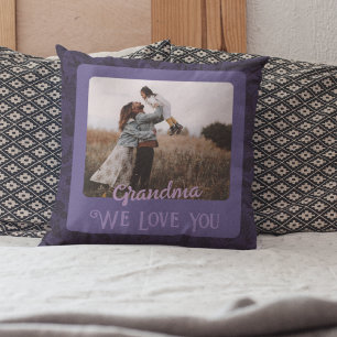 Coussin Chic Photo Personnalisée Texte Grand-parents Cadea