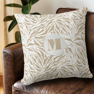 Coussin Chic Poster de animal beige Monogramme