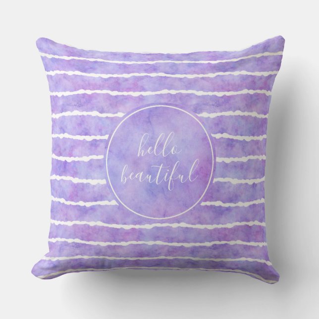 Coussin Chic Purple Aquarelle Belle (Recto)