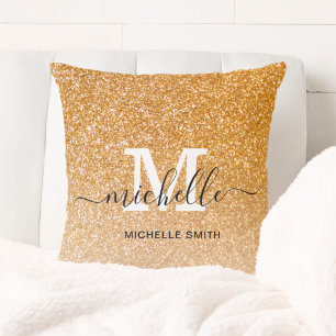 Coussin Chic tendance Monogramme de script Monogramme Nom