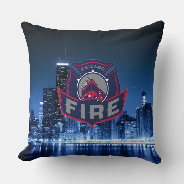 Coussin Chicago Fire avec Skyline (Recto)