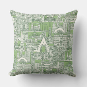 Coussin Chicago toile sea kelp sauge vert