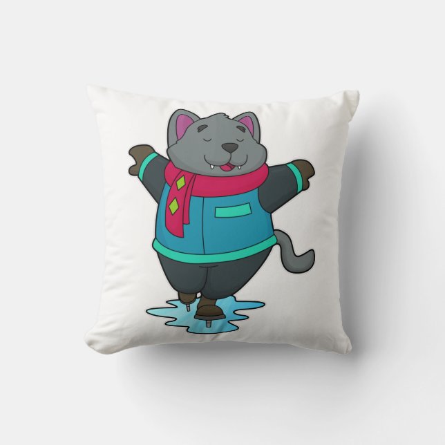 Coussin Chien à Patinage sur glace avec patins sur glace e (Recto)