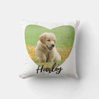 Coussin Chien Amoureux des animaux Coeur Photo Simple Desi