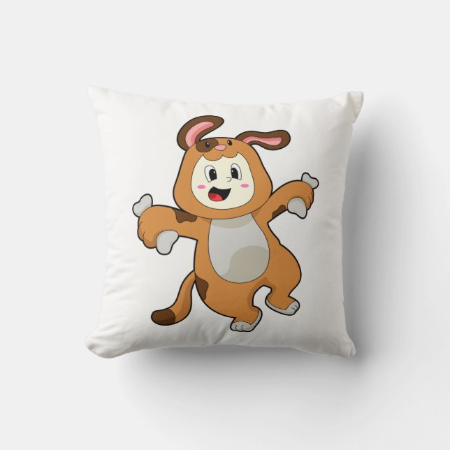 Coussin Chien avec os comme lapin (Recto)