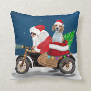 Coussin Chien beagle Noël Père Noël