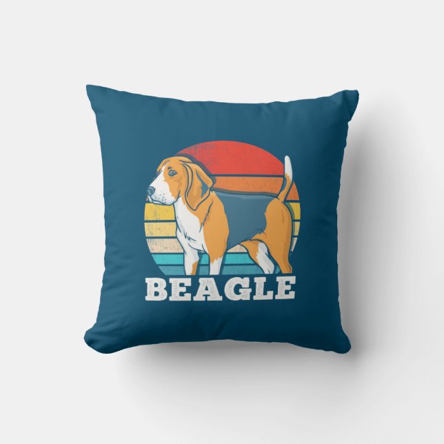 Coussin Chien Beagle rétro (Recto)