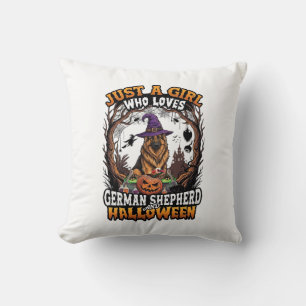 Coussin Chien berger allemand Halloween Chapeau de sorcièr