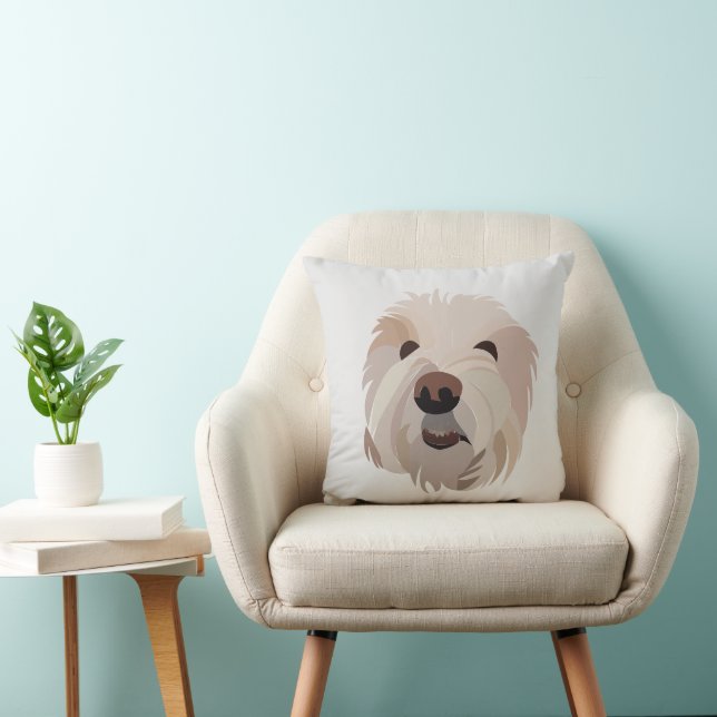 Coussin Chien Bichon Frise  (Chaise)