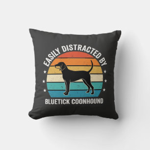 Coussin Chien Bluetick Coonhound Coucher de soleil Rétro