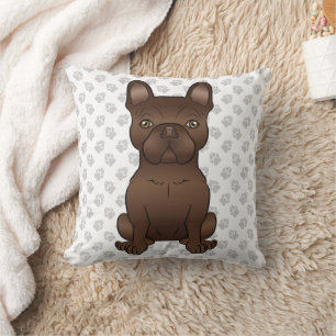 Coussin Chien Bouledogue Français au Chocolat / Chien Boul