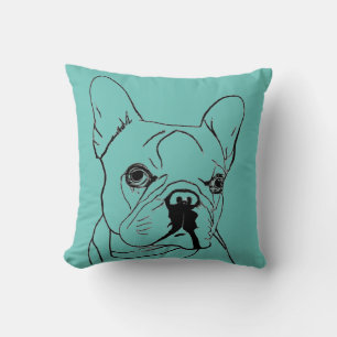Coussin Chien Bouledogue Français Tendance Dessin au Trait